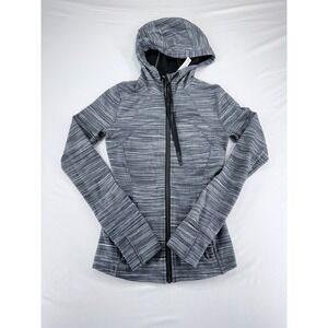 Lululemon Define Jacket Hooded Grey Space Dye Full Zip Size 4 Athleisure Yoga